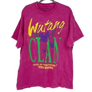 Wu-Tang Clan Live At The Fever II The Bronx T-Shirt Hot Pink Acid Wash XL